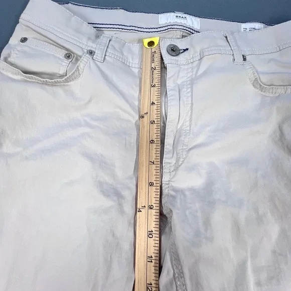 Brax Cream Cooper Fancy Pants Mens 34x34 Regular Fit Five Pocket Chino Trousers - Picture 9 of 11